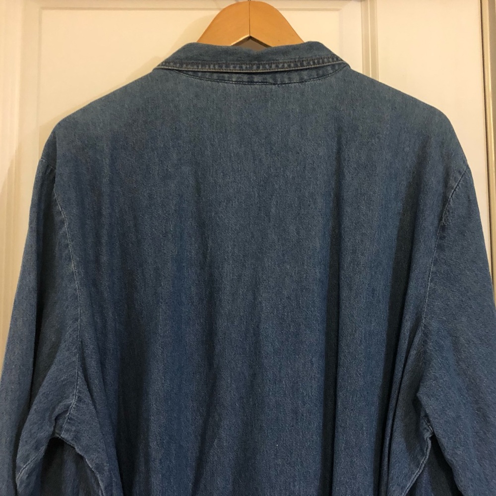 Roaman's Denim Midi Ruffle Front Dress 3X EUC - Host Pick 10/13/25 - Picture 9 of 16